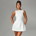 Sleeveless Backless Slim Dress