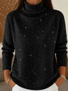 Sparkly Turtleneck Knit Sweater