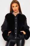 Plush Denim Stitching Warm Jacket