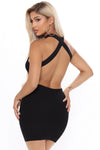 Halter Neck Bandage Mini Dress