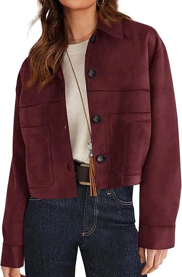 Short Faux Suede Jacket