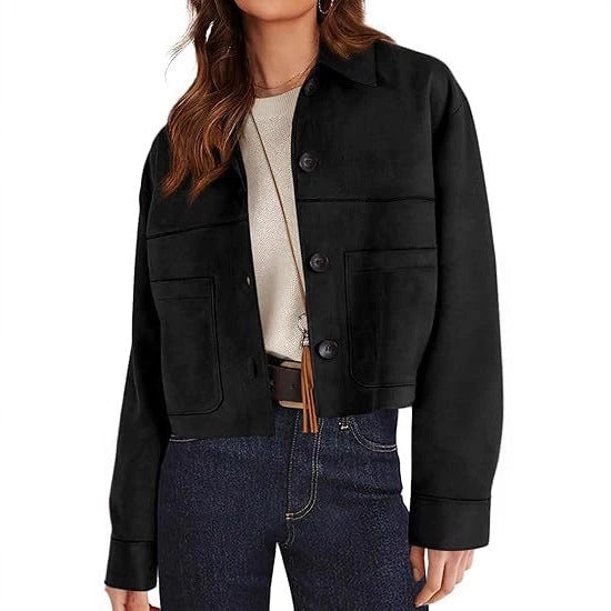 Short Faux Suede Jacket
