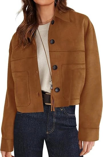 Short Faux Suede Jacket
