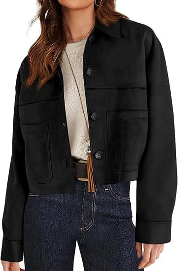 Short Faux Suede Jacket