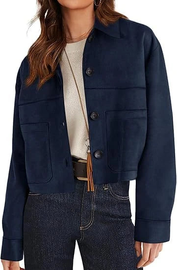 Short Faux Suede Jacket