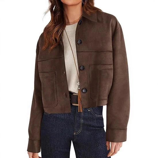 Short Faux Suede Jacket