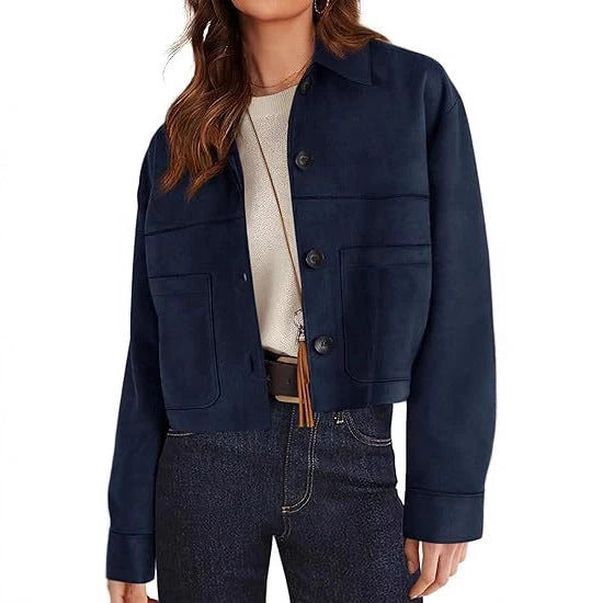 Short Faux Suede Jacket