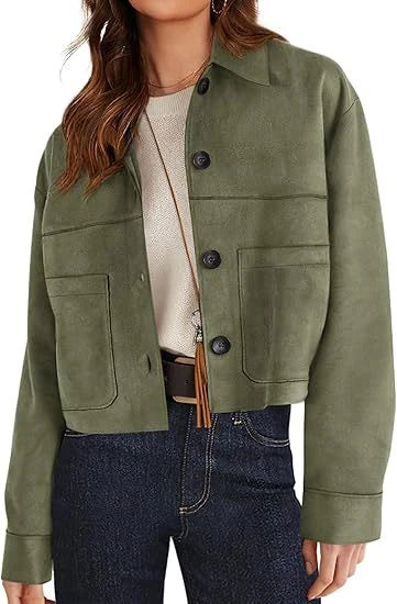Short Faux Suede Jacket