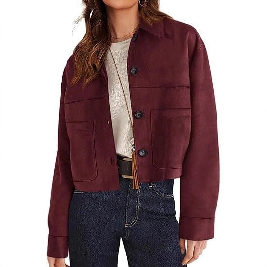 Short Faux Suede Jacket