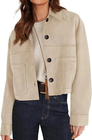 Short Faux Suede Jacket
