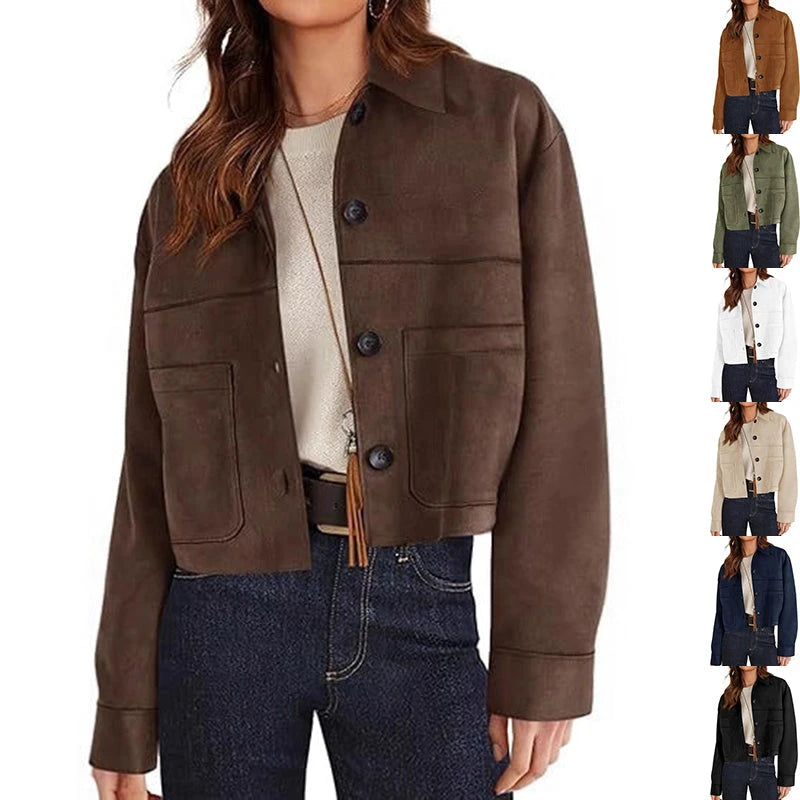 Short Faux Suede Jacket