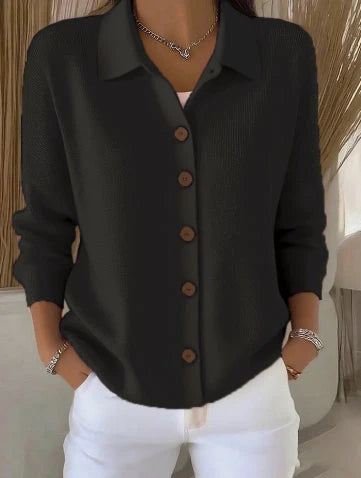 Knitted Lapel Cardigan Sweater