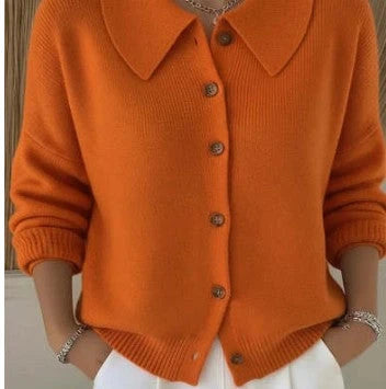 Knitted Lapel Cardigan Sweater