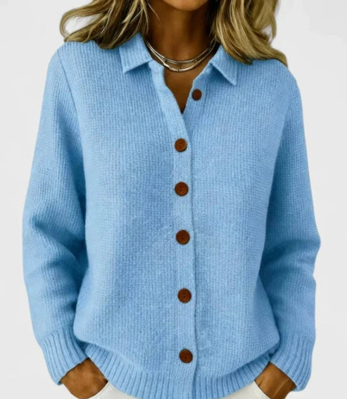 Knitted Lapel Cardigan Sweater