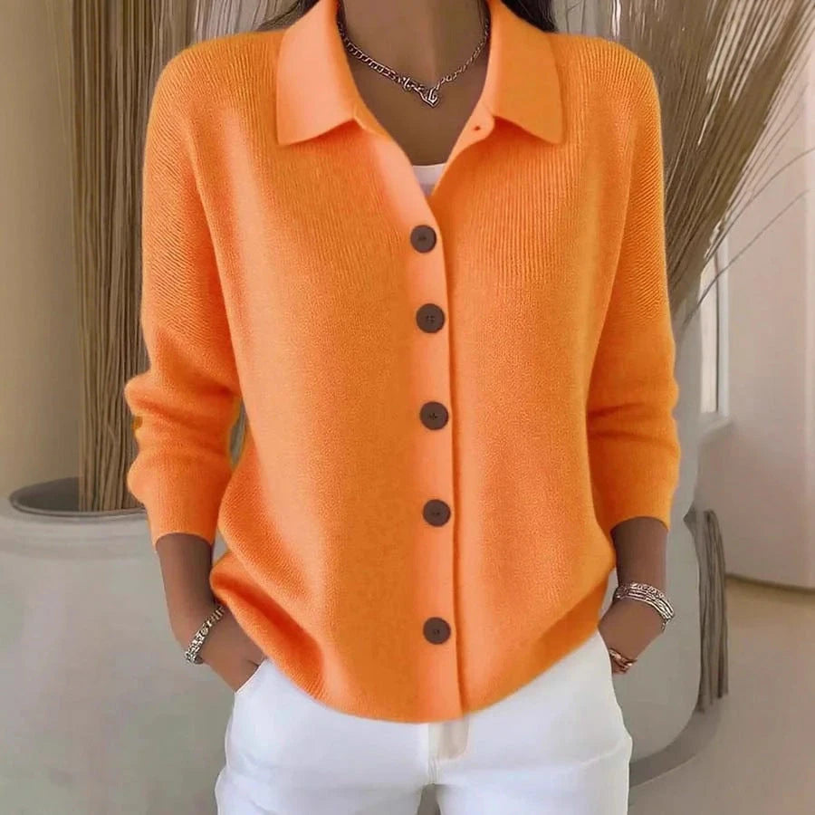 Knitted Lapel Cardigan Sweater