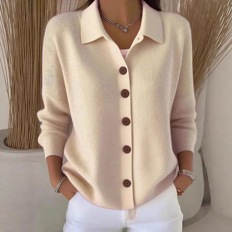 Knitted Lapel Cardigan Sweater