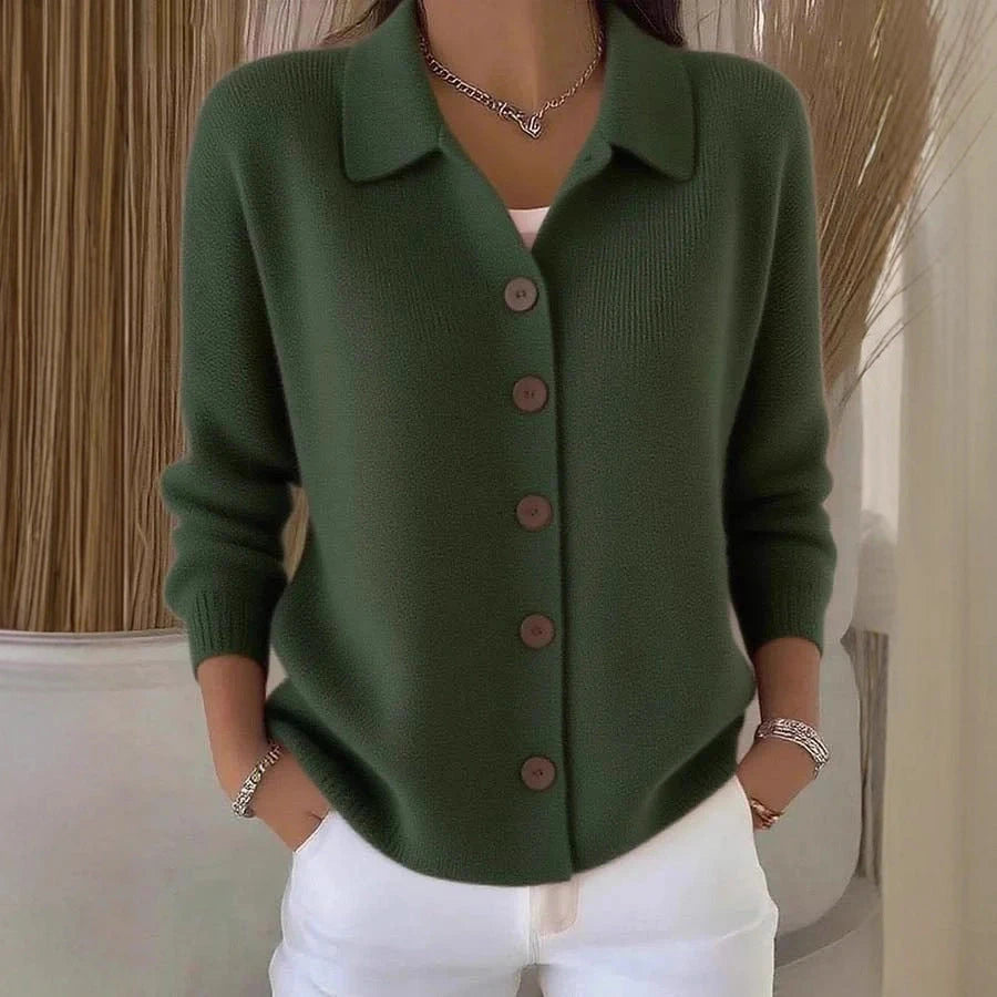Knitted Lapel Cardigan Sweater