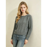 French-style Ribbed Cable-knit Sweater