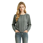 French-style Ribbed Cable-knit Sweater