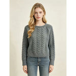 French-style Ribbed Cable-knit Sweater