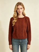 French-style Ribbed Cable-knit Sweater