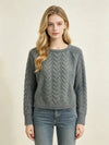 French-style Ribbed Cable-knit Sweater