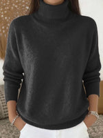 Casual Knitted Turtleneck Pullover