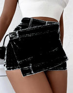 Denim Wrap Shorts