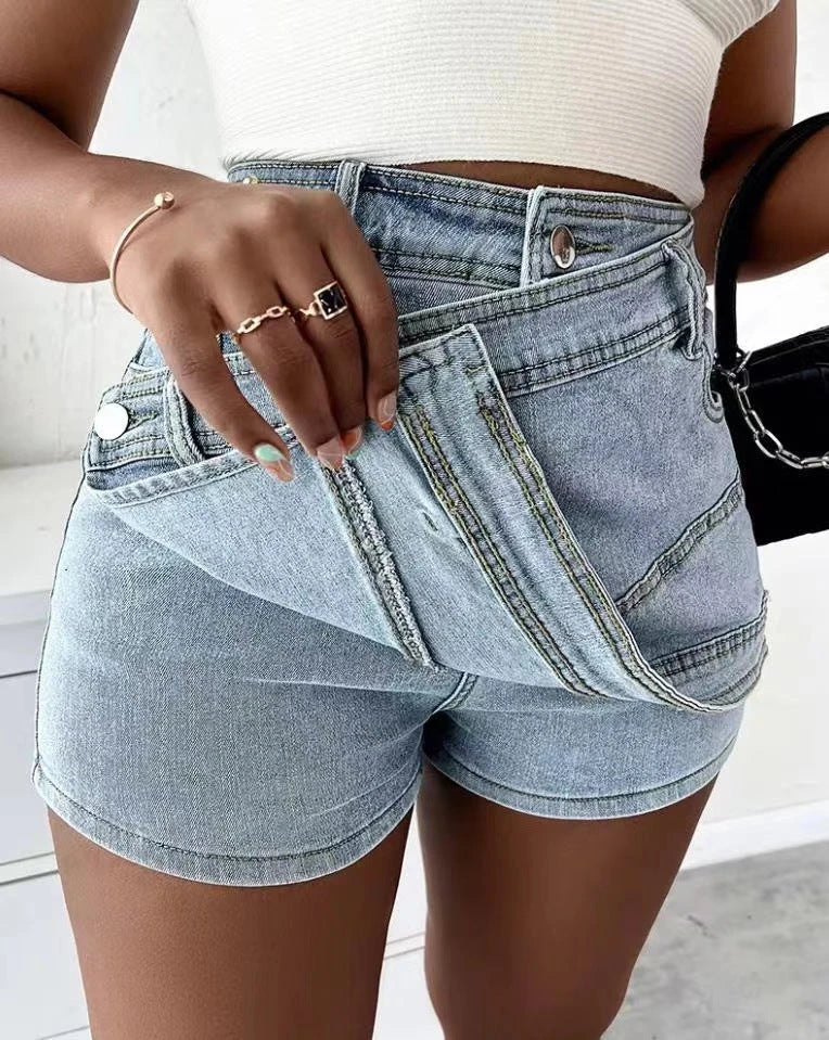 Denim Wrap Shorts