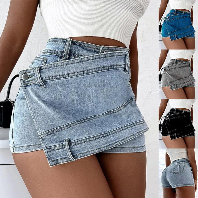 Denim Wrap Shorts