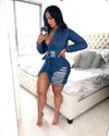 Shredded Denim Dress