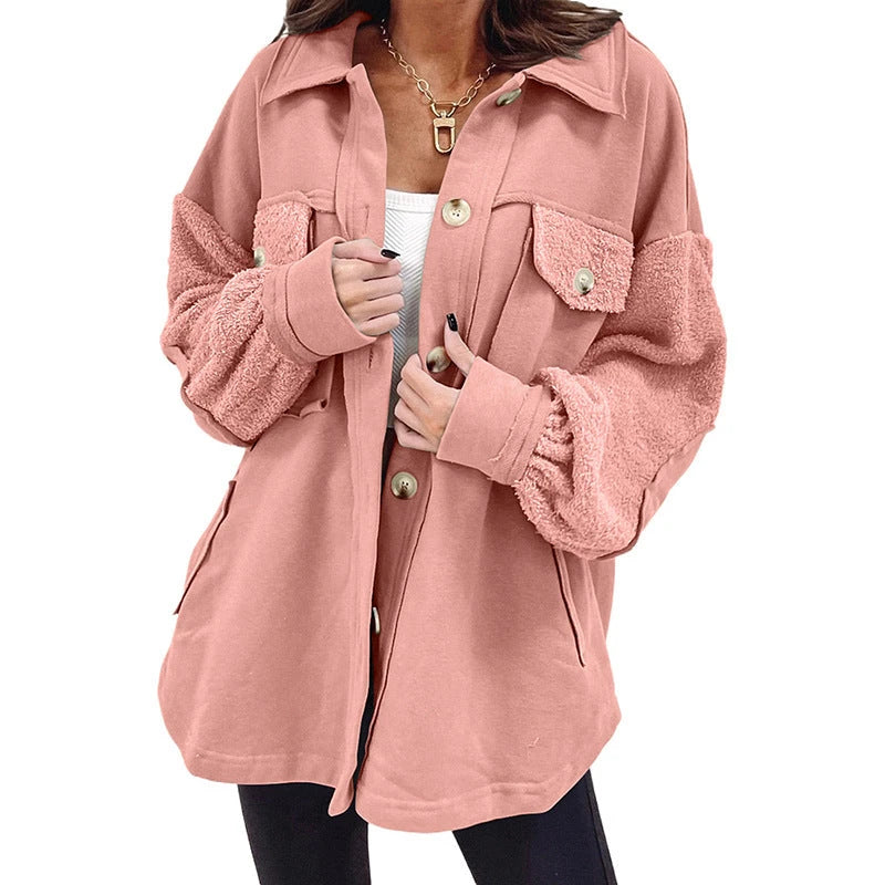 Plush Splicing Loose Jacket