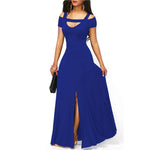 V-neck Split Long Dress