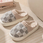 Plaid Plush House Slippers