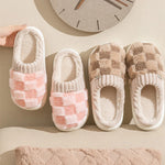 Plaid Plush House Slippers