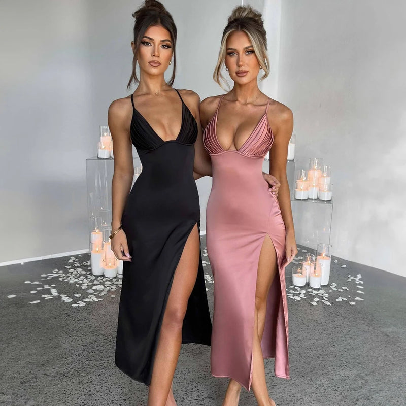 Backless V-Neck Bodycon Party Dress