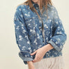 Floral Print Oversized Denim Jacket