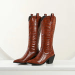 Casual Knee Length High Heel Boots