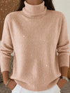 Sparkly Turtleneck Knit Sweater