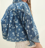 Floral Print Oversized Denim Jacket