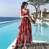 Chiffon High Waist Suspender Dress