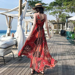 Chiffon High Waist Suspender Dress