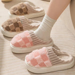 Plaid Plush House Slippers