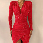 V-Neck sparkle Dress