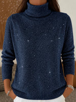 Sparkly Turtleneck Knit Sweater