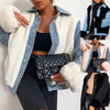 Plush Denim Stitching Warm Jacket