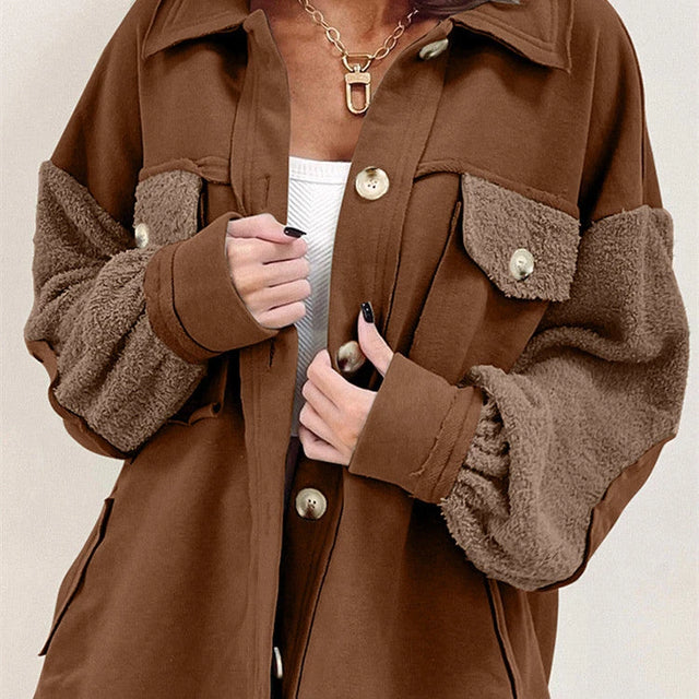 Plush Splicing Loose Jacket