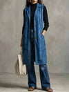 Sleeveless Mid-Length Blazer Vest