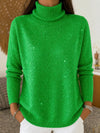 Sparkly Turtleneck Knit Sweater