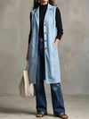 Sleeveless Mid-Length Blazer Vest